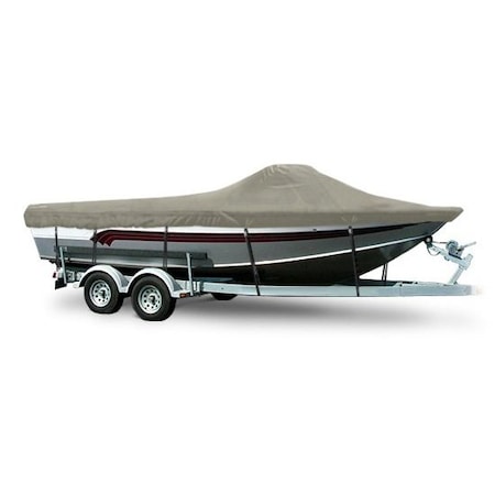 Eevelle Boat Cover ALUMINUM FISHING Walk Thru Windshield Inboard Fits 25ft 6in L up to 102in W Khaki SCAVWT25102-KHA